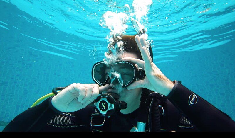 blow your nose underwater scuba diving PADI Open Water Diver Manual Answers Chapter 1