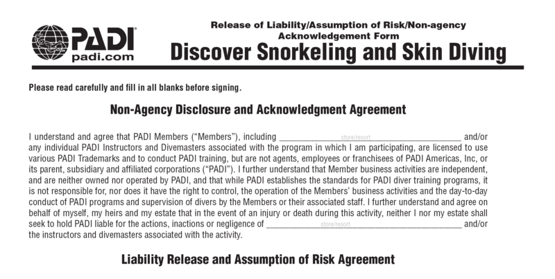 Snorkeling Liability Release